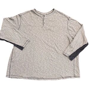 ROWM Long Sleeve Shirt‎ Henley Big & Tall Mens Sz 4XB Heathered Blue Cotton Soft